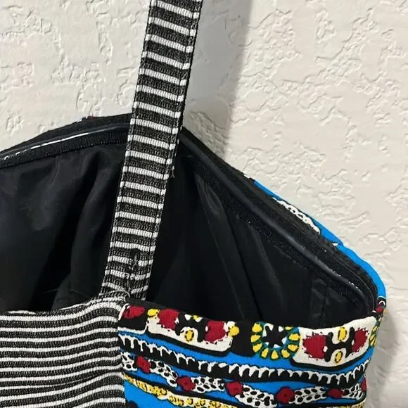 NANETTE LEPORE Border-Print Camisole Mini Dress, Blue Paisley, Size 4 - Picture 6 of 11